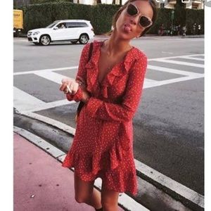 Red silk Realisation Par Alexandra dress S